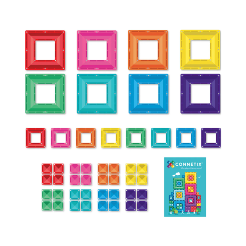 Connetix magnetische tegels Bright Portal Pack 48 stuks met kleurrijke doorzichtige vormen