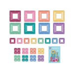 Connetix magnetische tegels Pastel Portal Set 48 stuks met kleurrijke doorzichtige vormen